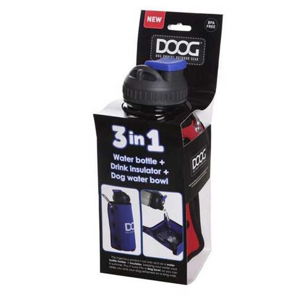 DOOG 3 in 1 Dog Water Bottle and Bowl packaging