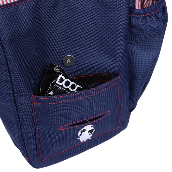DOOG Walkie Bag Navy and Red Pocket