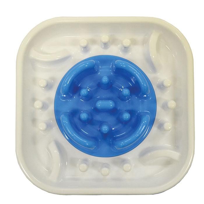 Scream Slow Feed Interactive Dog Bowl Blue Top