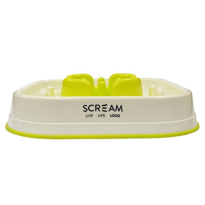 Scream Slow Feed Interactive Dog Bowl Green