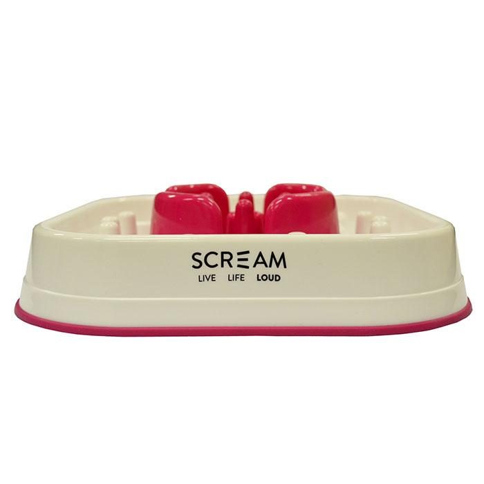 Scream Slow Feed Interactive Dog Bowl Pink