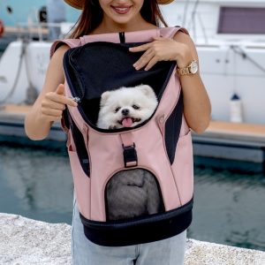 Ibiyaya Ultralight Backpack Pet Carrier Coral Pink LS