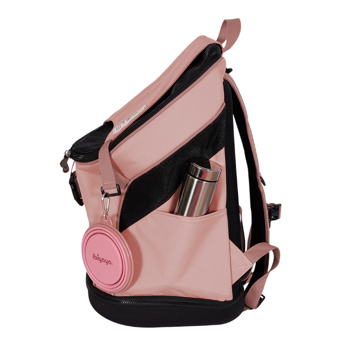 Ibiyaya Ultralight Backpack Pet Carrier Coral Pink Storage