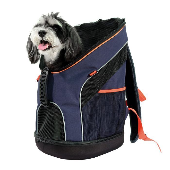 Ibiyaya Ultralight Backpack Pet Carrier Navy with Dog