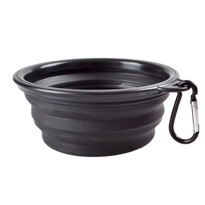 Black Portable Collapsible Dog Bowl