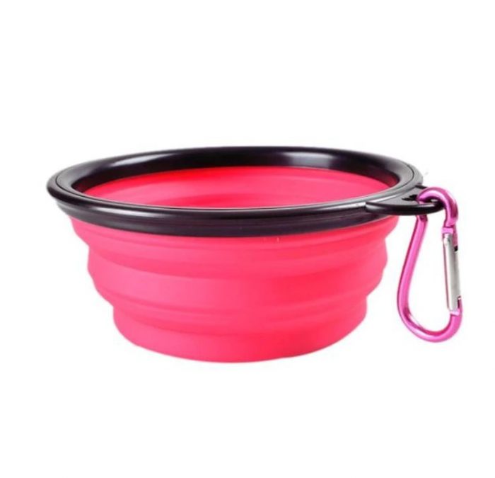 Pink Collapsible Travel Bowl