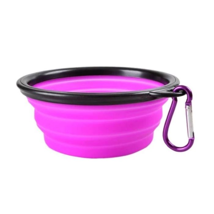 Purple Portable Collapsible Dog Bowl