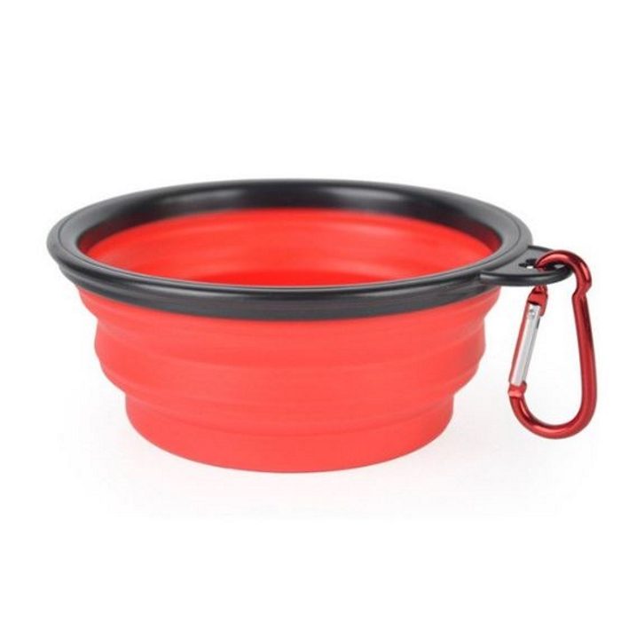 Red Portable Collapsible Dog Bowl
