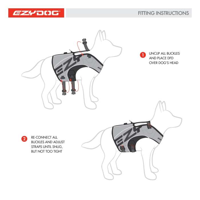 EzyDog Dog Flotation Vest Fitting instructions