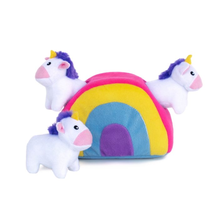 Zippy Burrow Unicorns in Rainbow Interactive Dog Toy