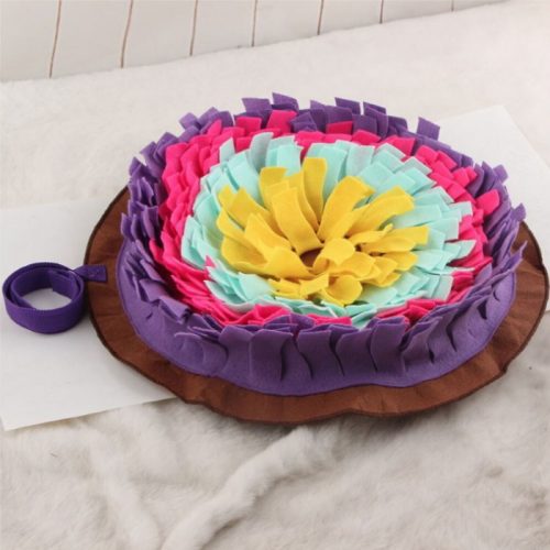 Interactive Round Snuffle Mat for Dogs_Purple
