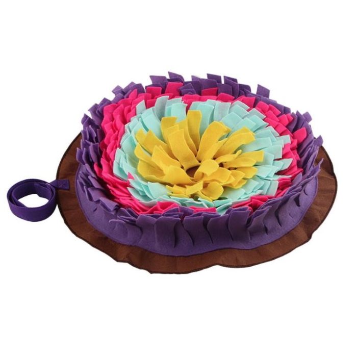 Interactive Round Snuffle Mat for Dogs_Purple Side