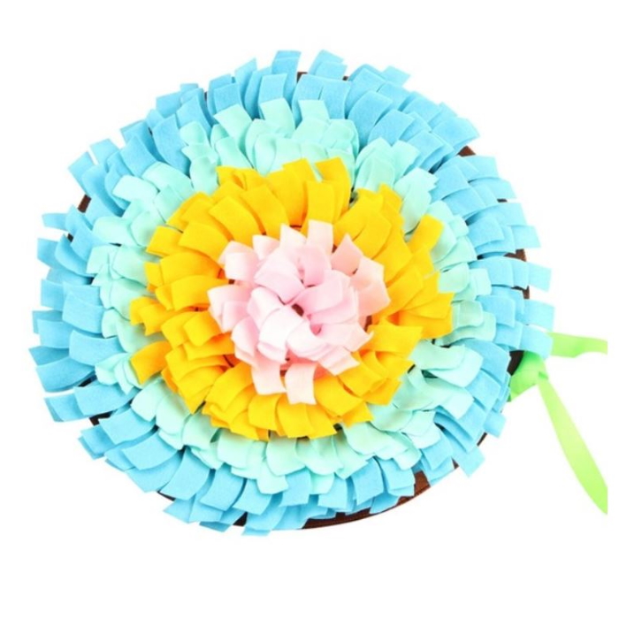 Interactive Round Snuffle Mat for Dogs_Sky Blue