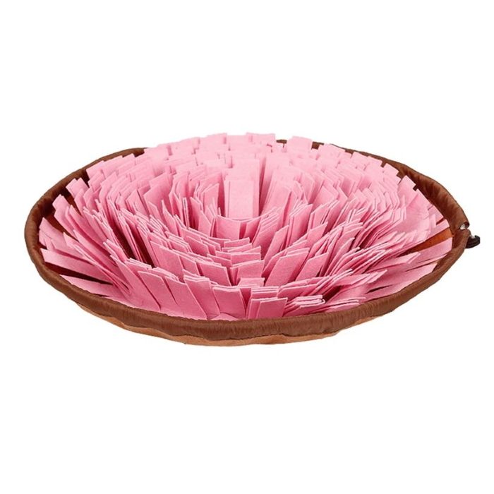 Round Cinch Top Snuffle Mat Bowl_Pink