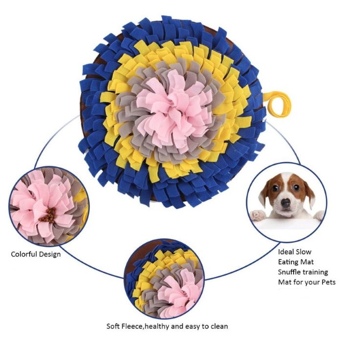 Round Snuffle Mat for Dogs_Navy