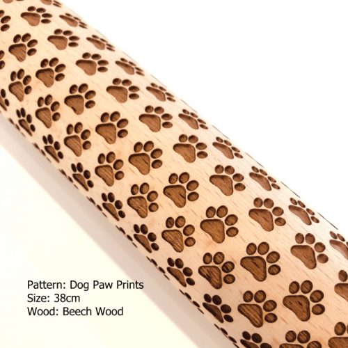Embossed Wooden Rolling Pins_Dog Paw Prints