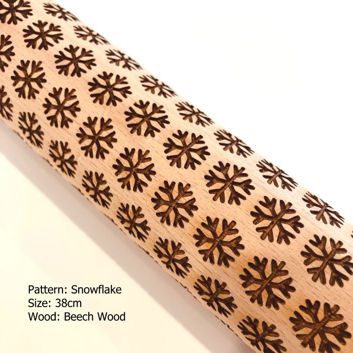 Embossed Wooden Rolling Pins_Snowflake