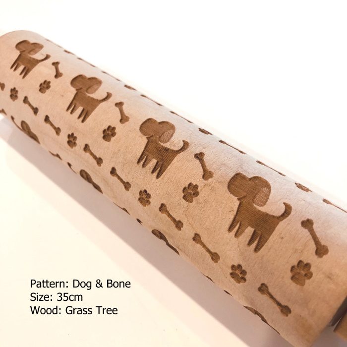 Wooden Embossed Rolling Pin_Dog&Bone
