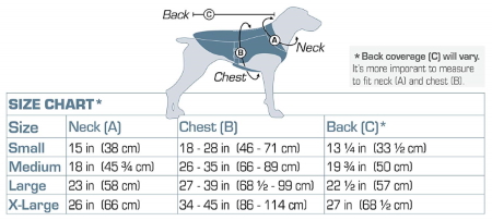 Kurgo Cooling Vest Size Chart