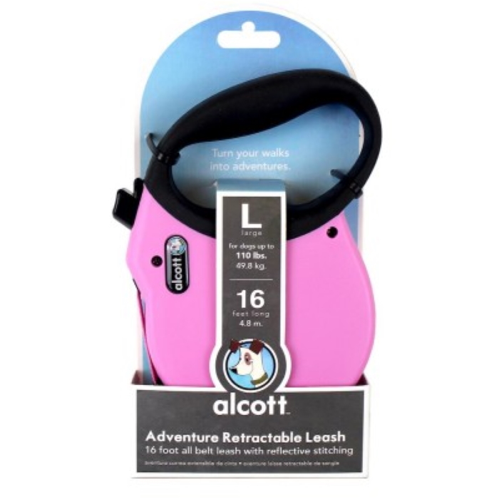 Alcott Adventure Retractable Leash L Pink 4.8m