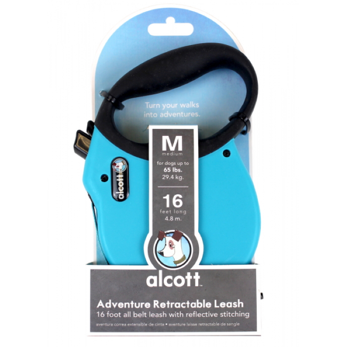 Alcott Adventure Retractable Leash M Blue 4.8m