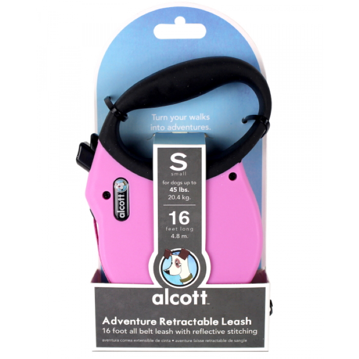 Alcott Adventure Retractable Leash S Pink 4.8m