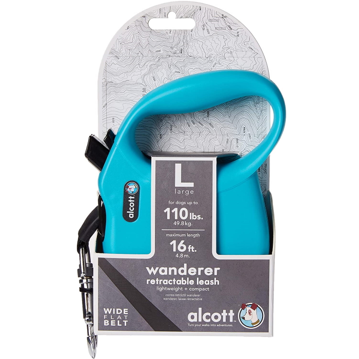 Alcott Wanderer Retractable Leash Large Blue