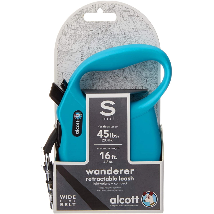 Alcott Wanderer Retractable Leash Small Blue