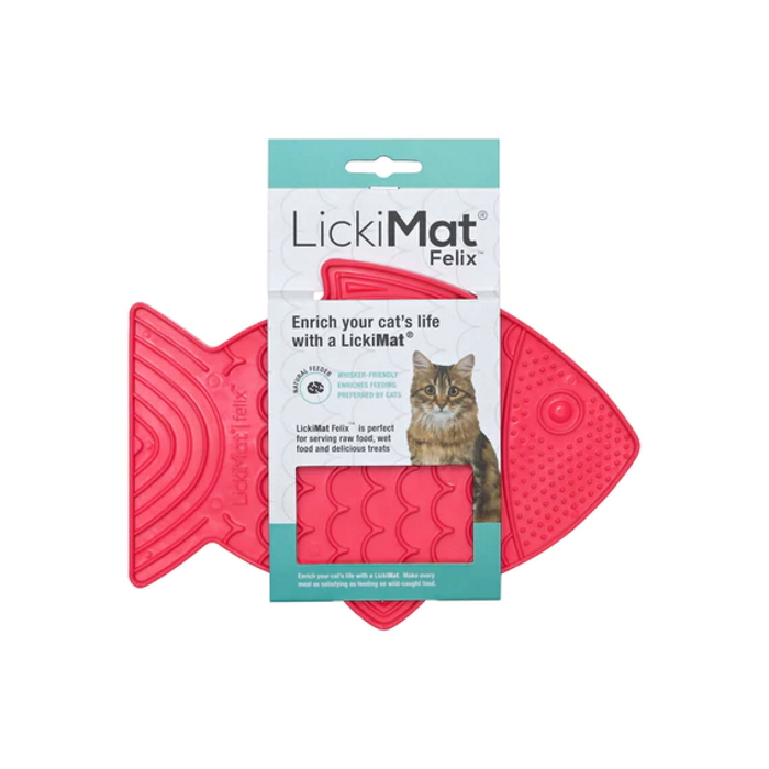 LickiMat Felix Slow feed mat for cats_pink