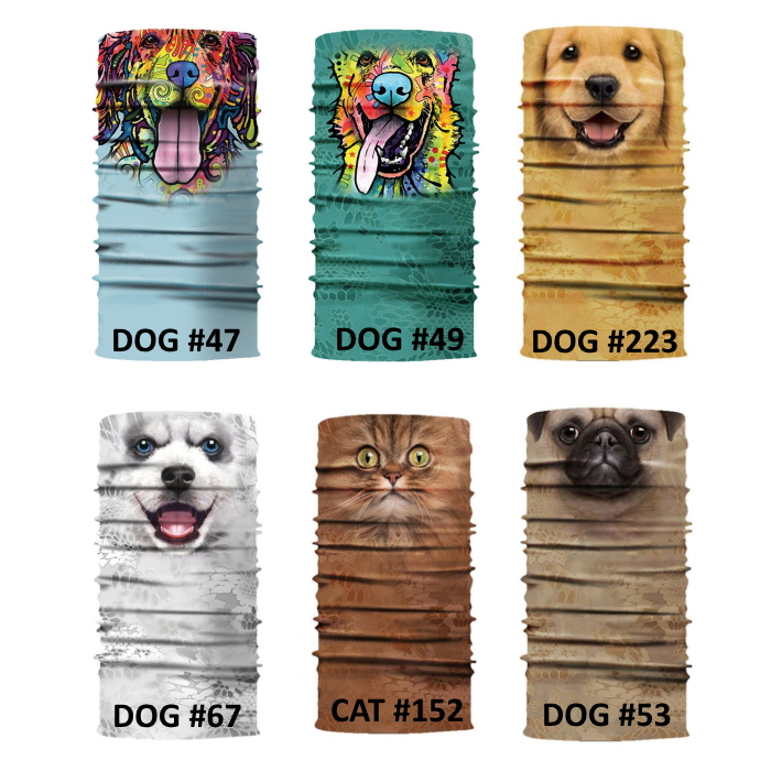 Novelty Animal Face Bandana Sock Dog & Cat Range