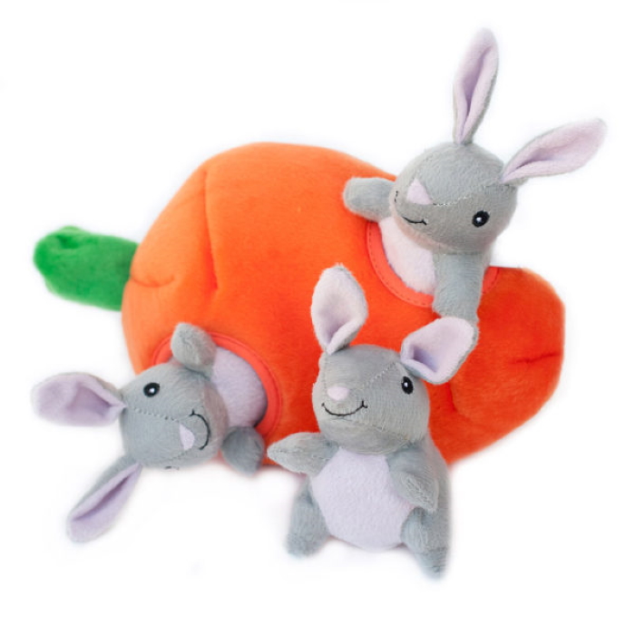 Zippy Paws Burrow Bunny N Carrot Squeaky Dog Toy
