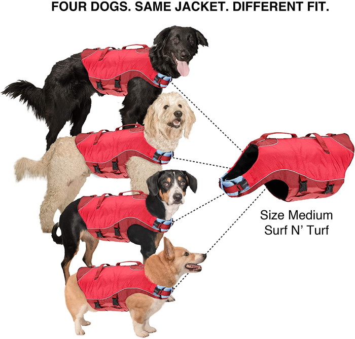 Kurgo Dog Life Jacket Surf n Turf Size examples