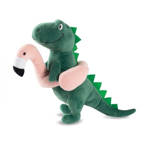 Fringe Studio Pool Time T-Rex with Flamingo Floatie Dog Toy