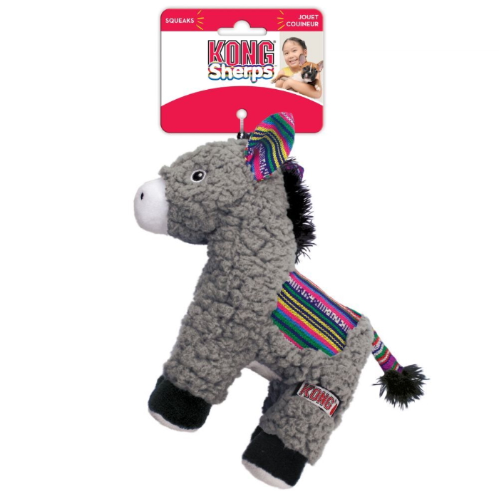 KONG Sherps Donkey Plush Dog Toy Tag