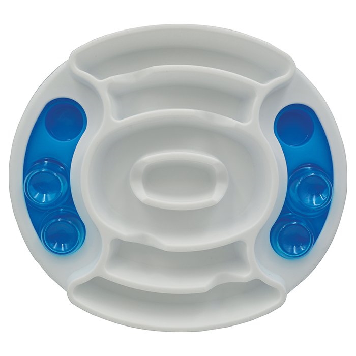 Scream Slow Feed Interactive Dog Puzzle Bowl_Blue Top