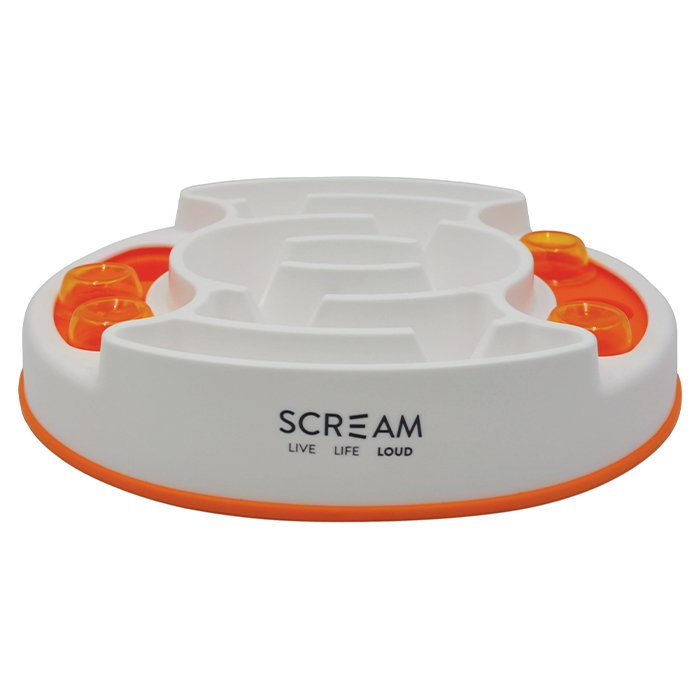 Scream Slow Feed Interactive Dog Puzzle Bowl_Orange Side