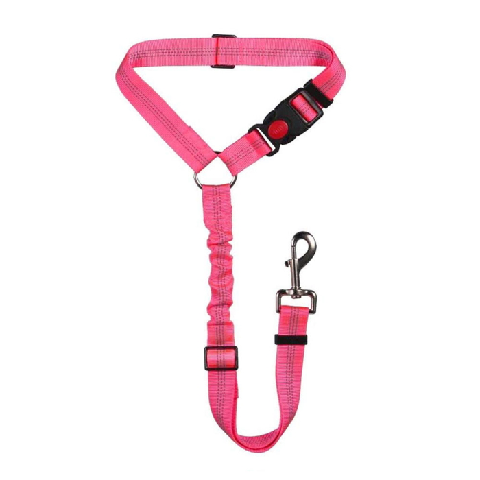 Bungee Dog Headrest Restraint_Hot Pink