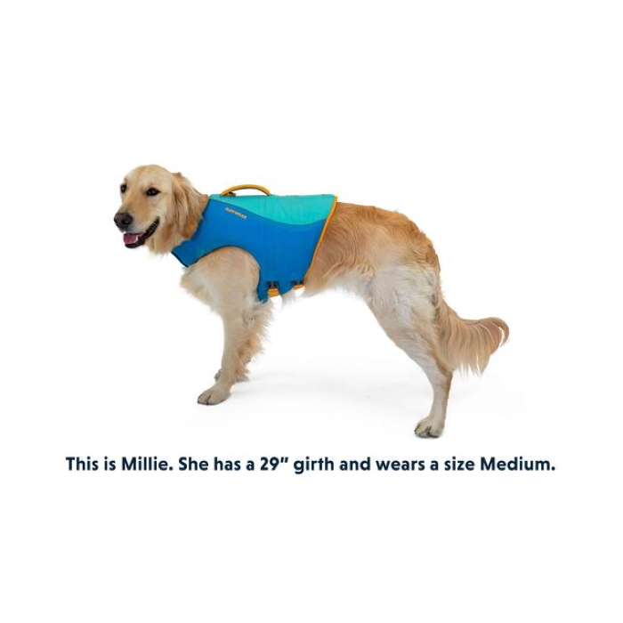 Ruffwear Float-Coat-Size guide on dogs - MED