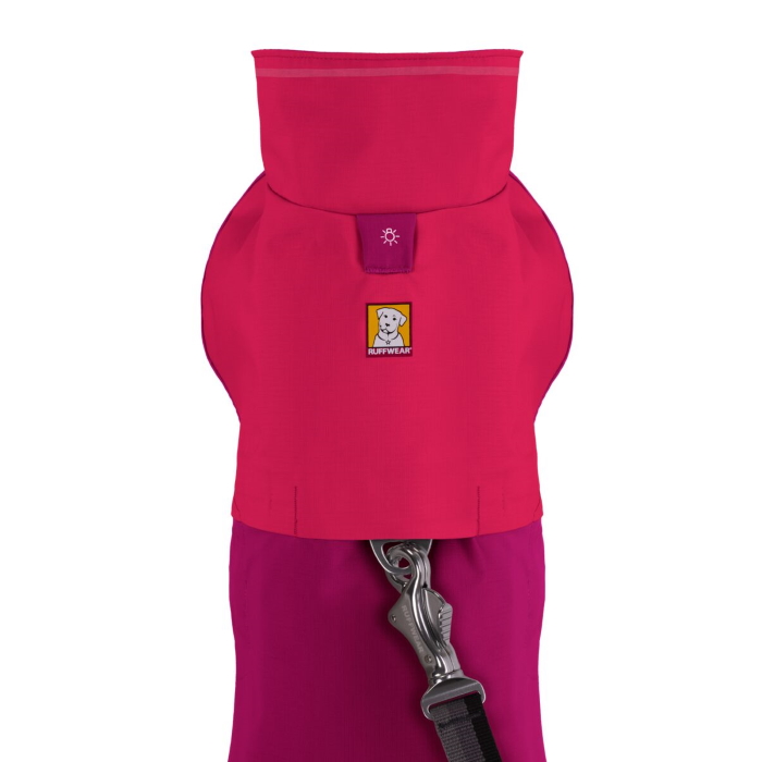 Ruffwear Sun Shower Rain Jacket-Hibiscus-Pink-Neck-Detail-Leash