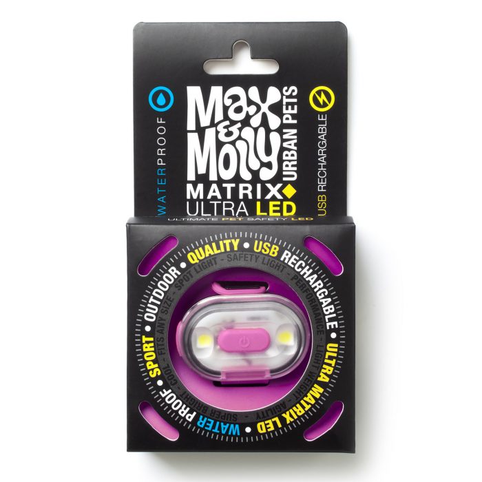 Max & Molly LED Dog Collar Safety Light_Pink