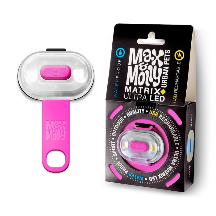 Max and Molly Safety LED Dog Collar Light_pink