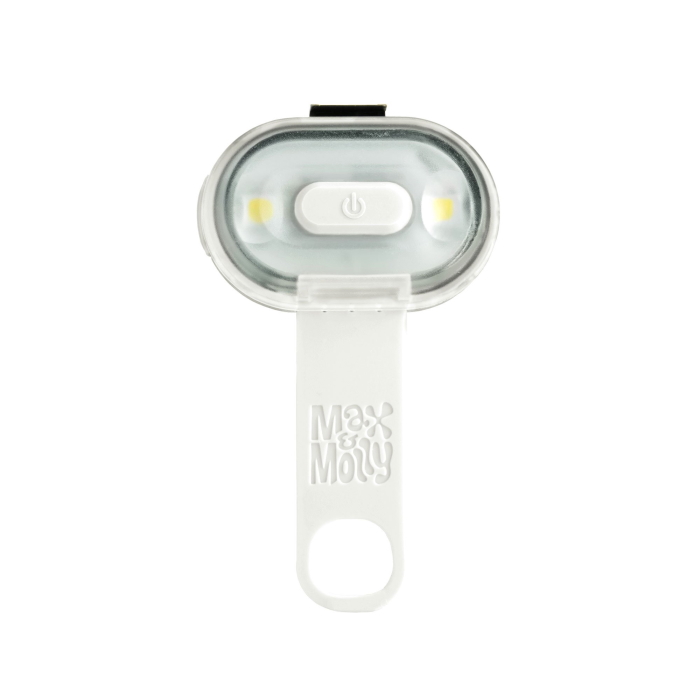 Max and Molly Safety LED Dog Collar Light_white_silicone strap