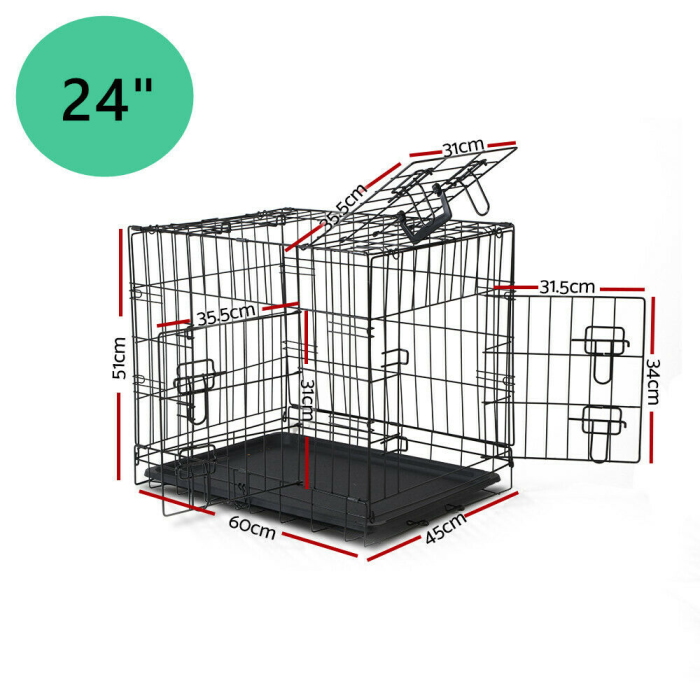 Foldable Dog Crate 24inch dimensions