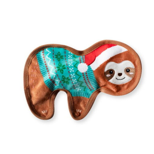 Fringe Studio Christmas Flat Sloth Dog Toy