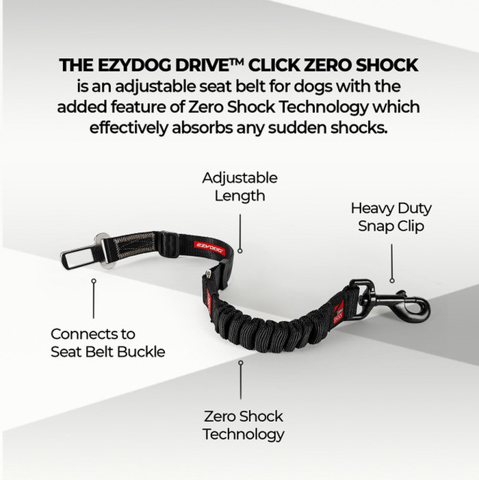 EzyDog Click Zero Shock Dog Seat Belt Features