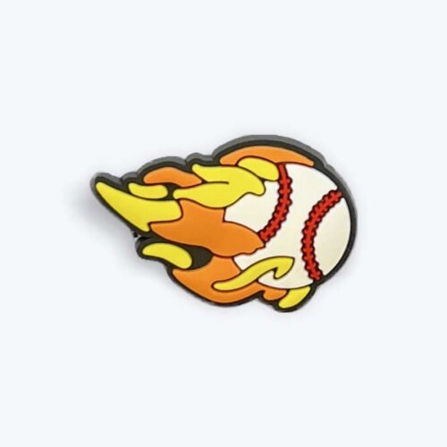 Flame Baseball Shoe Charm