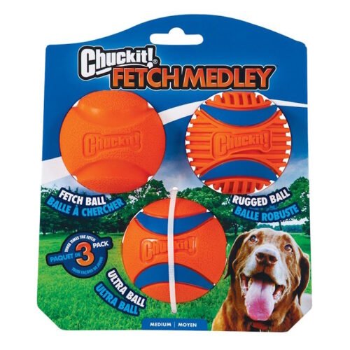 Chuckit fetch medley dog toys medium 3 pack