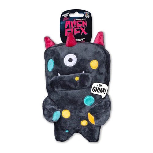 Spunky Pup Alien Flex Plush Squeaker Dog Toys_Ghim