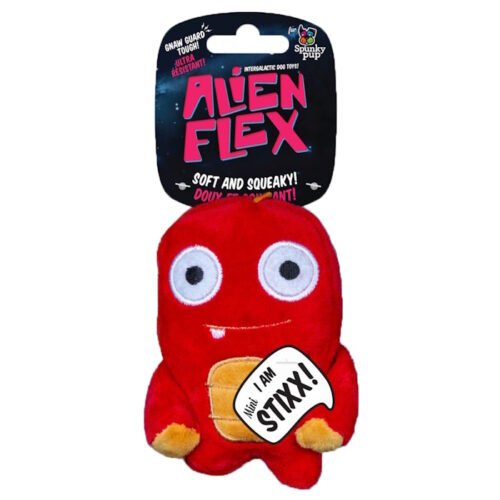Spunky Pup Alien Flex Plush Squeaker Dog Toys_Stixx_MINI