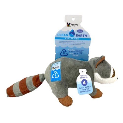 Spunky Pup Clean Earth Dog Toy_Racoon Small
